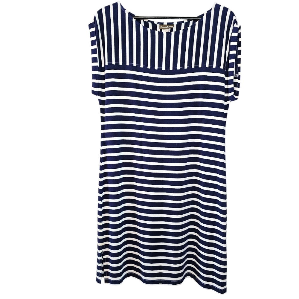 Tommy Bahama Blue and White Striped Garment